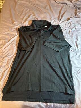 Divots Men's Black Short Sleeve Polo Shirt Size Large